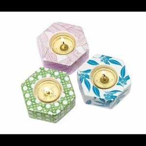 Ceramic Hexagon Tealight Candle Holder Trio